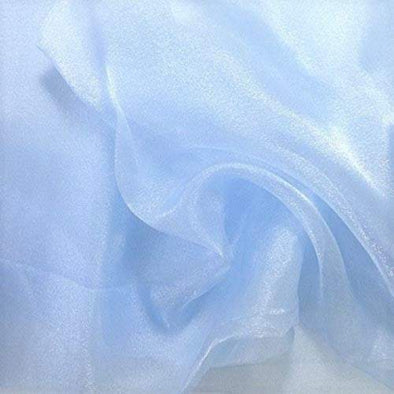 Baby Blue 60"Wide 100% Polyester Soft Light Weight, Sheer Crystal Organza Fabric Sold By The Yard