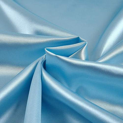 Baby Blue Stretch Charmeuse Satin Fabric, 58-59" Wide-96% Polyester, 4% Spandex by The Yard.