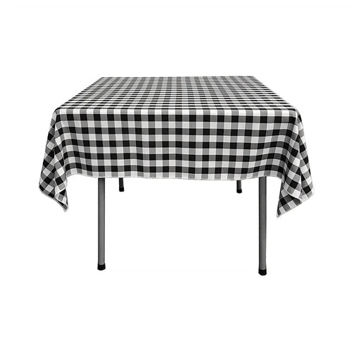 42" x  42" Square Tablecloth for 30" Square Small Coffee Table with 6" Drop, Polyester Checkered Gingham Plaid Table Overlay