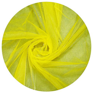 Bright Yellow 60"Wide 100% Polyester Soft Light Weight, Sheer Crystal Organza Fabric Sold By The Yard
