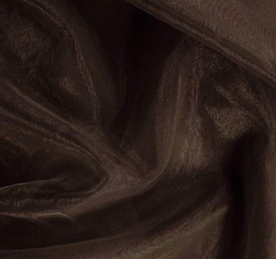 Brown 60"Wide 100% Polyester Soft Light Weight, Sheer Crystal Organza Fabric Sold By The Yard