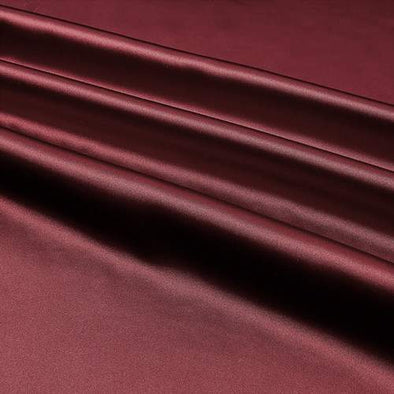 Burgundy Stretch Charmeuse Satin Fabric, 58-59" Wide-96% Polyester, 4% Spandex by The Yard.