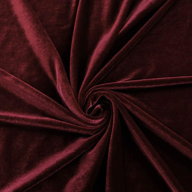 Burgundy Spandex Velvet Fabric 60" Wide 90% Polyester/10% Stretch Velvet Fabric By The Yard