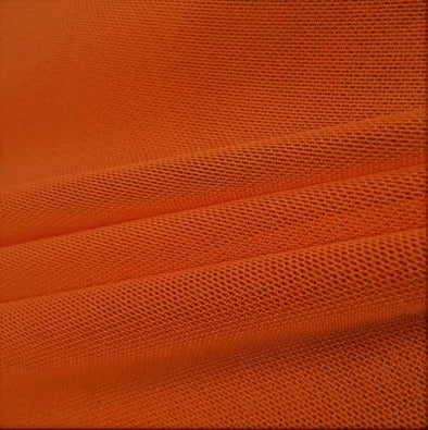 Burnt Orange 58/60" Wide Solid Stretch Power Mesh Fabric Nylon Spandex Sold By The Yard.