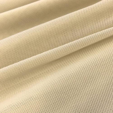 Champagne 58/60" Wide Solid Stretch Power Mesh Fabric Nylon Spandex Sold By The Yard.