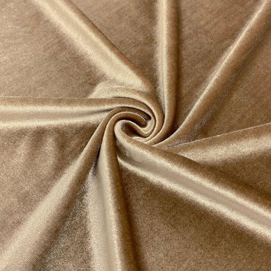 Champagne Spandex Velvet Fabric 60" Wide 90% Polyester/10% Stretch Velvet Fabric By The Yard