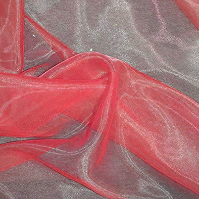 Coral 60"Wide 100% Polyester Soft Light Weight, Sheer Crystal Organza Fabric Sold By The Yard