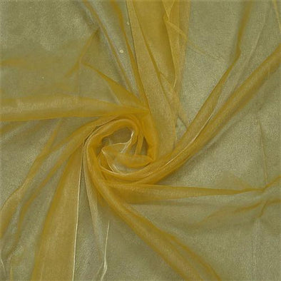 DK Gold 60"Wide 100% Polyester Soft Light Weight, Sheer Crystal Organza Fabric Sold By The Yard