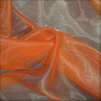 DK Orange 60"Wide 100% Polyester Soft Light Weight, Sheer Crystal Organza Fabric Sold By The Yard