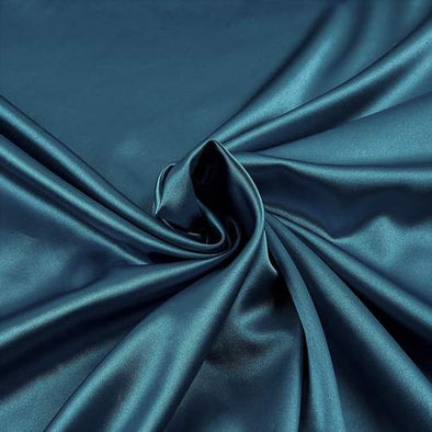 Dark Teal Stretch Charmeuse Satin Fabric, 58-59" Wide-96% Polyester, 4% Spandex by The Yard.