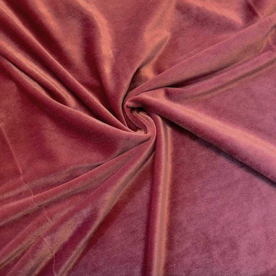 Dusty Rose Spandex Velvet Fabric 60" Wide 90% Polyester/10% Stretch Velvet Fabric By The Ya