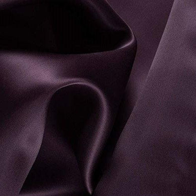 Eggplant Heavy Shiny Bridal Satin Fabric for Wedding Dress, 60" inches wide sold by The Yard.
