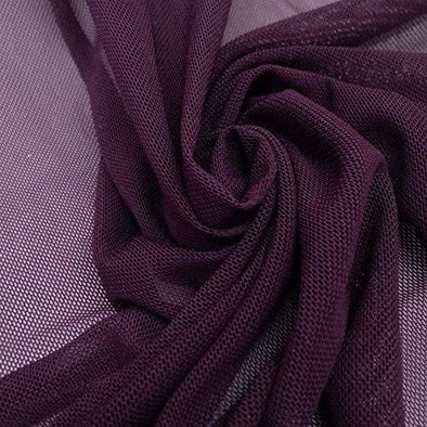 Eggplant 58/60" Wide Solid Stretch Power Mesh Fabric Nylon Spandex Sold By The Yard.