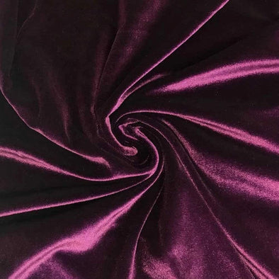 Eggplant Spandex Velvet Fabric 60" Wide 90% Polyester/10% Stretch Velvet Fabric By The Yard