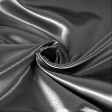Gray Stretch Charmeuse Satin Fabric, 58-59" Wide-96% Polyester, 4% Spandex by The Yard.