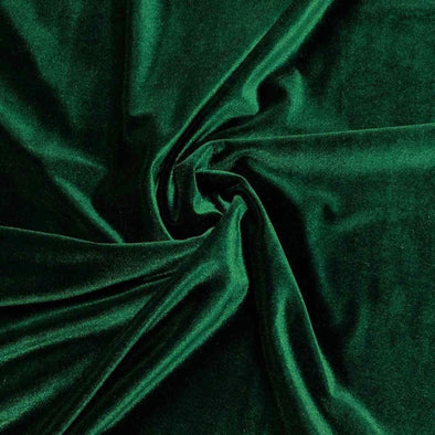 Hunter Green Spandex Velvet Fabric 60" Wide 90% Polyester/10% Stretch Velvet Fabric By The Ya