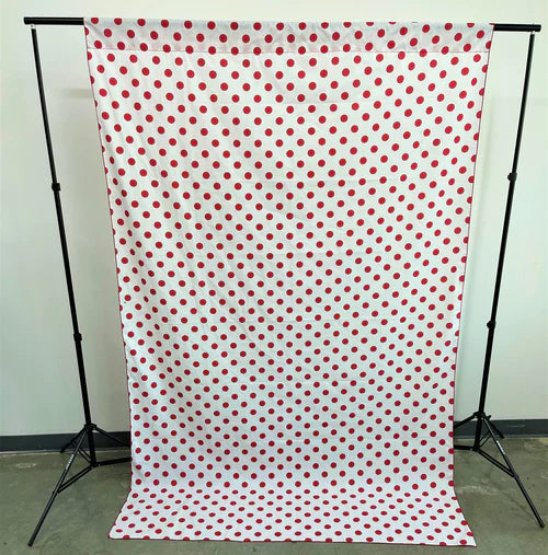 58" Wide x 120" High, Poly Cotton Polka Dot Decorative Backdrop Drape Curtain Divider, 1 Panel
