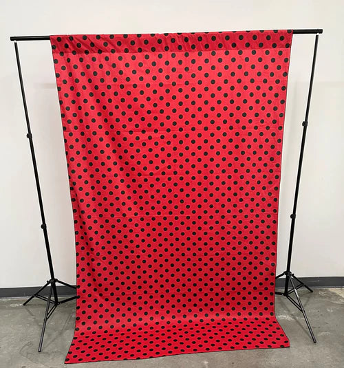 58" Wide x 108" High, Poly Cotton Polka Dot Decorative Backdrop Drape Curtain Divider, 1 Panel