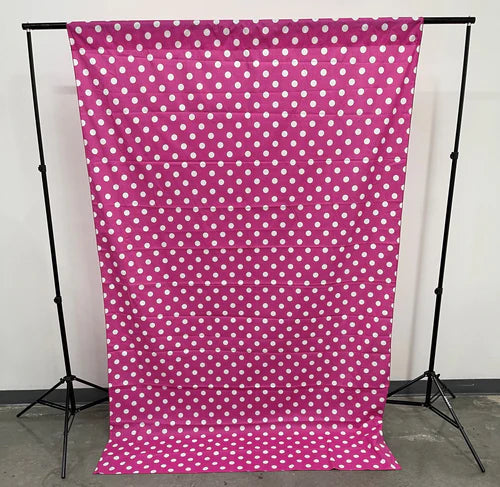 58" Wide x 120" High, Poly Cotton Polka Dot Decorative Backdrop Drape Curtain Divider, 1 Panel