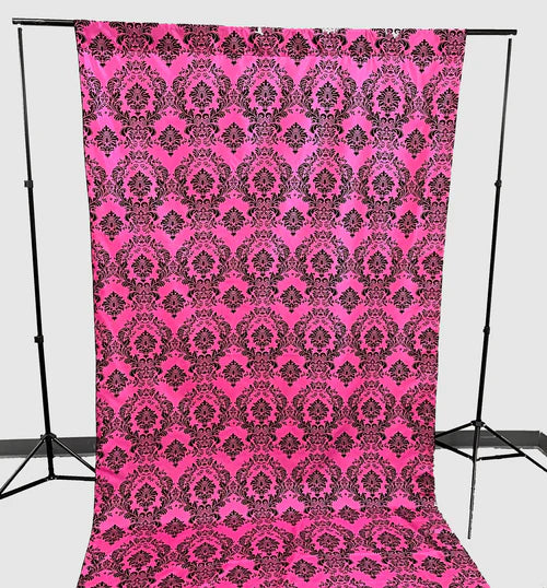 5 Feet Wide Damask Flocking Taffeta Backdrop Drape Curtain Panel, 1 Panel.
