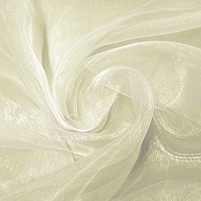 Ivory 60"Wide 100% Polyester Soft Light Weight, Sheer Crystal Organza Fabric Sold By The Yard