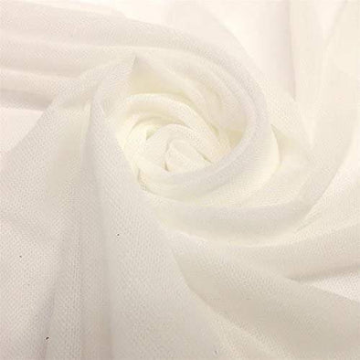 Ivory 58/60" Wide Solid Stretch Power Mesh Fabric Nylon Spandex Sold By The Yard.