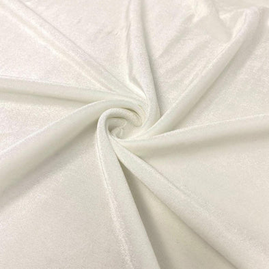 Ivory Spandex Velvet Fabric 60" Wide 90% Polyester/10% Stretch Velvet Fabric By The Yard