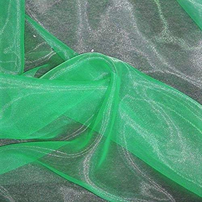 Jade Green 60"Wide 100% Polyester Soft Light Weight, Sheer Crystal Organza Fabric Sold By The Yard