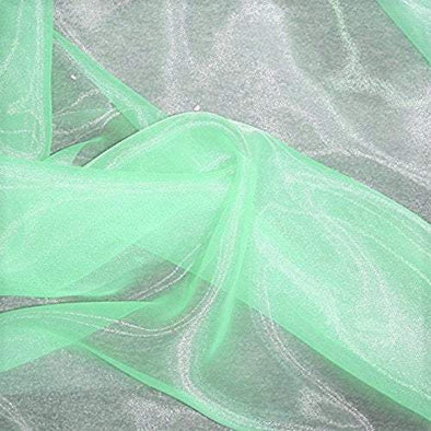 Mint Green 60"Wide 100% Polyester Soft Light Weight, Sheer Crystal Organza Fabric Sold By The Yard