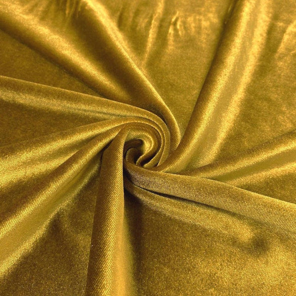 Mustard Spandex Velvet Fabric 60" Wide 90% Polyester/10% Stretch Velvet Fabric By The Yard