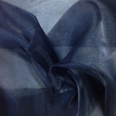 Navy Blue 60"Wide 100% Polyester Soft Light Weight, Sheer Crystal Organza Fabric Sold By The Yard