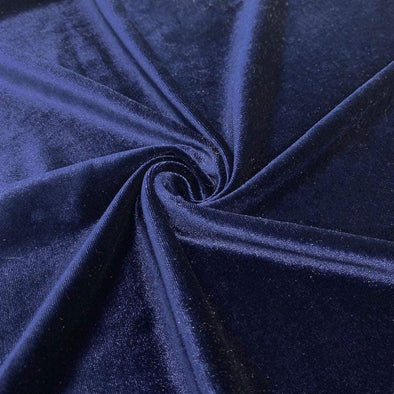 Navy Spandex Velvet Fabric 60" Wide 90% Polyester/10% Stretch Velvet Fabric By The Yard