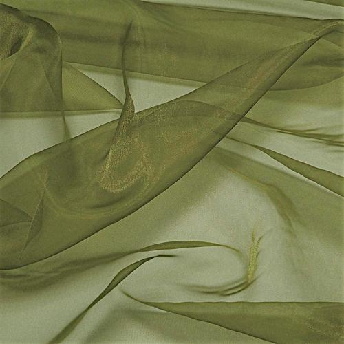 Olive Green 60"Wide 100% Polyester Soft Light Weight, Sheer Crystal Organza Fabric Sold By The Yard
