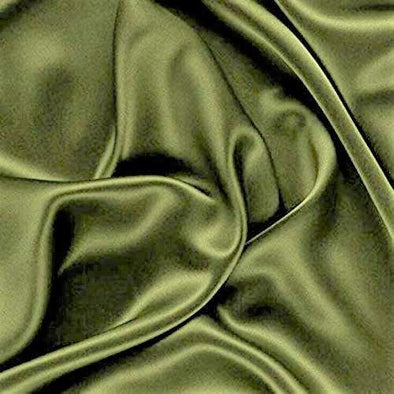 Olive Green Stretch Charmeuse Satin Fabric, 58-59" Wide-96% Polyester, 4% Spandex by The Yard.
