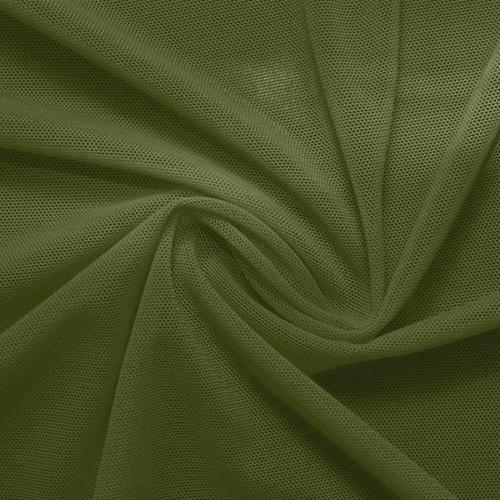Olive 58/60" Wide Solid Stretch Power Mesh Fabric Nylon Spandex Sold By The Yard.