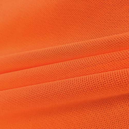 Orange 58/60" Wide Solid Stretch Power Mesh Fabric Nylon Spandex Sold By The Yard.