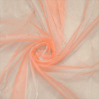 Peach 60"Wide 100% Polyester Soft Light Weight, Sheer Crystal Organza Fabric Sold By The Yard