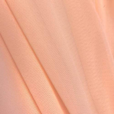 Peach 58/60" Wide Solid Stretch Power Mesh Fabric Nylon Spandex Sold By The Yard.