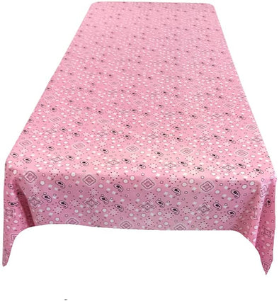 Backdrop King Inc, Pink Bandanna Print Poly Cotton Rectangular Tablecloth