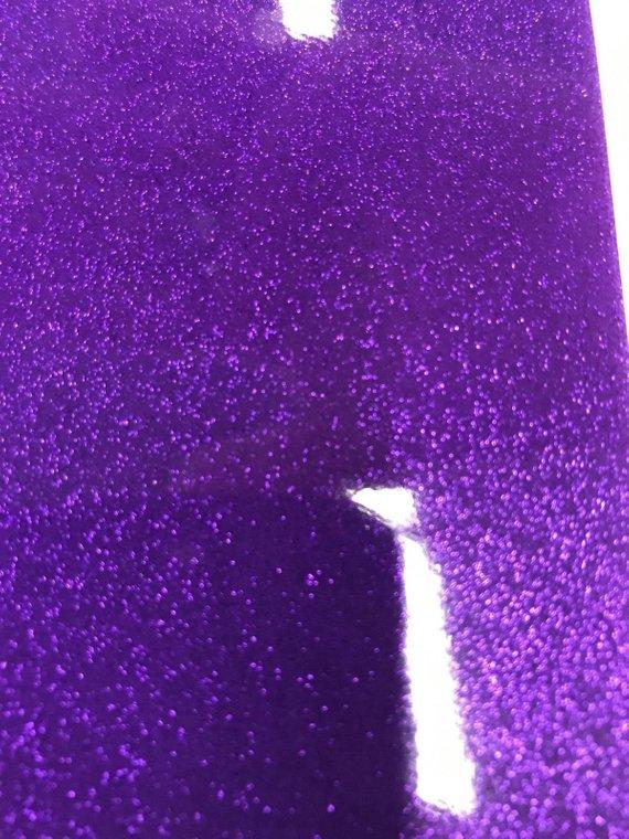 Purple 53/54" Wide Shiny Sparkle Glitter Vinyl, Faux Leather PVC-Upholstery By The Yard