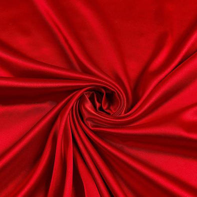 Red Stretch Charmeuse Satin Fabric, 58-59" Wide-96% Polyester, 4% Spandex by The Yard.