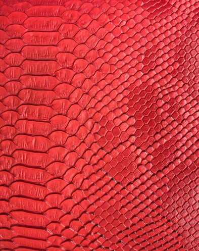 Red Faux Viper Snake Skin Vinyl-faux Leather-3D Scales-sold By The Yard