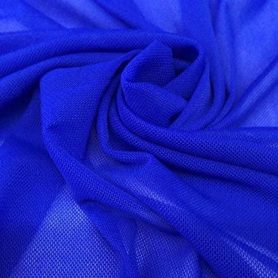 Royal Blue 58/60" Wide Solid Stretch Power Mesh Fabric Nylon Spandex Sold By The Yard.