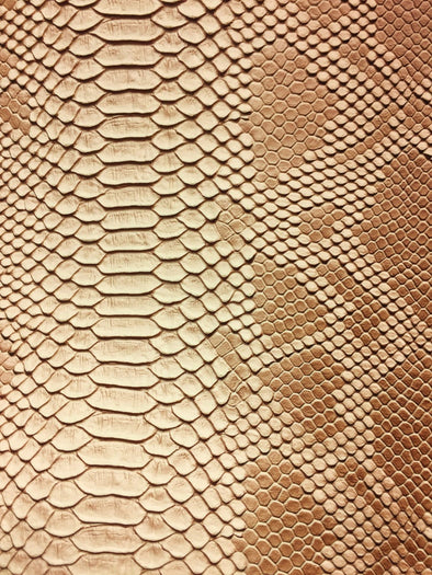 Tan Faux Viper Snake Skin Vinyl-faux Leather-3D Scales-sold By The Yard