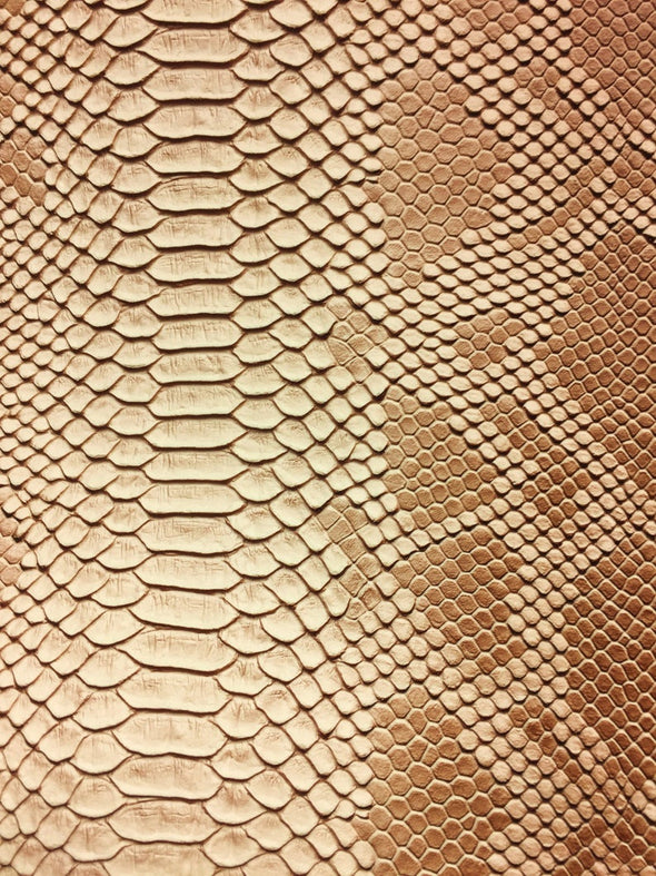 Tan Faux Viper Snake Skin Vinyl-faux Leather-3D Scales-sold By The Yard