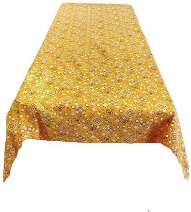 Backdrop King Inc, Tangerine Bandanna Print Poly Cotton Rectangular Tablecloth