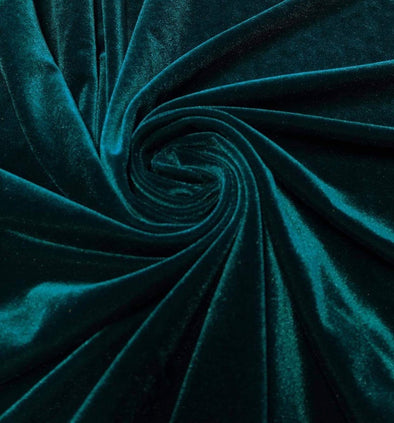 Teal Blue Spandex Velvet Fabric 60" Wide 90% Polyester/10% Stretch Velvet Fabric By The Yard