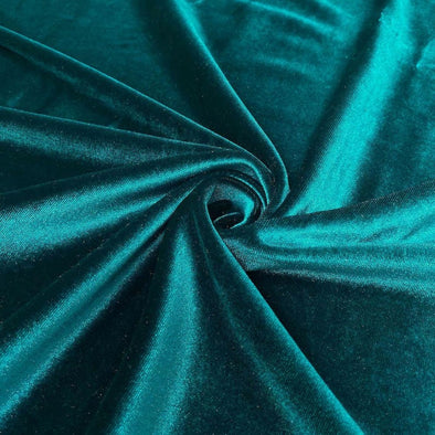 Teal Spandex Velvet Fabric 60" Wide 90% Polyester/10% Stretch Velvet Fabric By The Yard