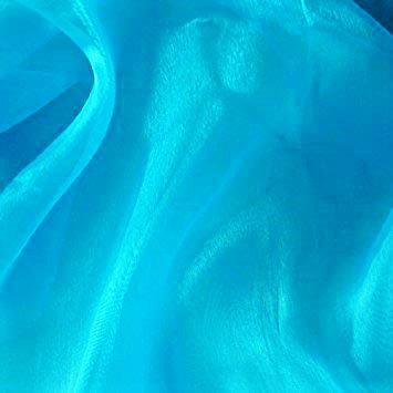 Turquoise 60"Wide 100% Polyester Soft Light Weight, Sheer Crystal Organza Fabric Sold By The Yard