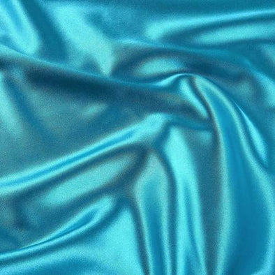 Turquoise Stretch Charmeuse Satin Fabric, 58-59" Wide-96% Polyester, 4% Spandex by The Yard.